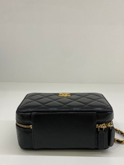 Chanel Vanity Top Handle Black Lambskin