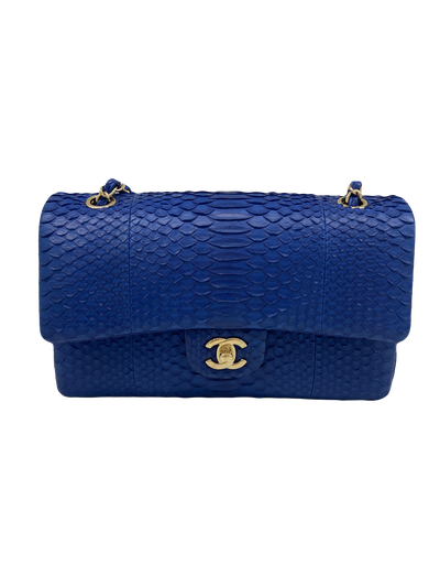 Chanel Classic Flap Medium - Blue Snakeskin SHW (series 22)