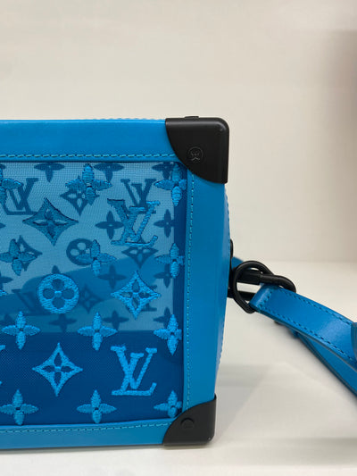 Louis Vuitton Leather/Mesh Blue Satchel