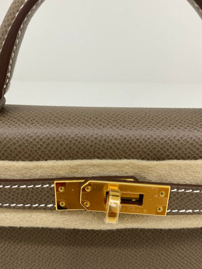 Hermes Mini Kelly Etoupe GHW