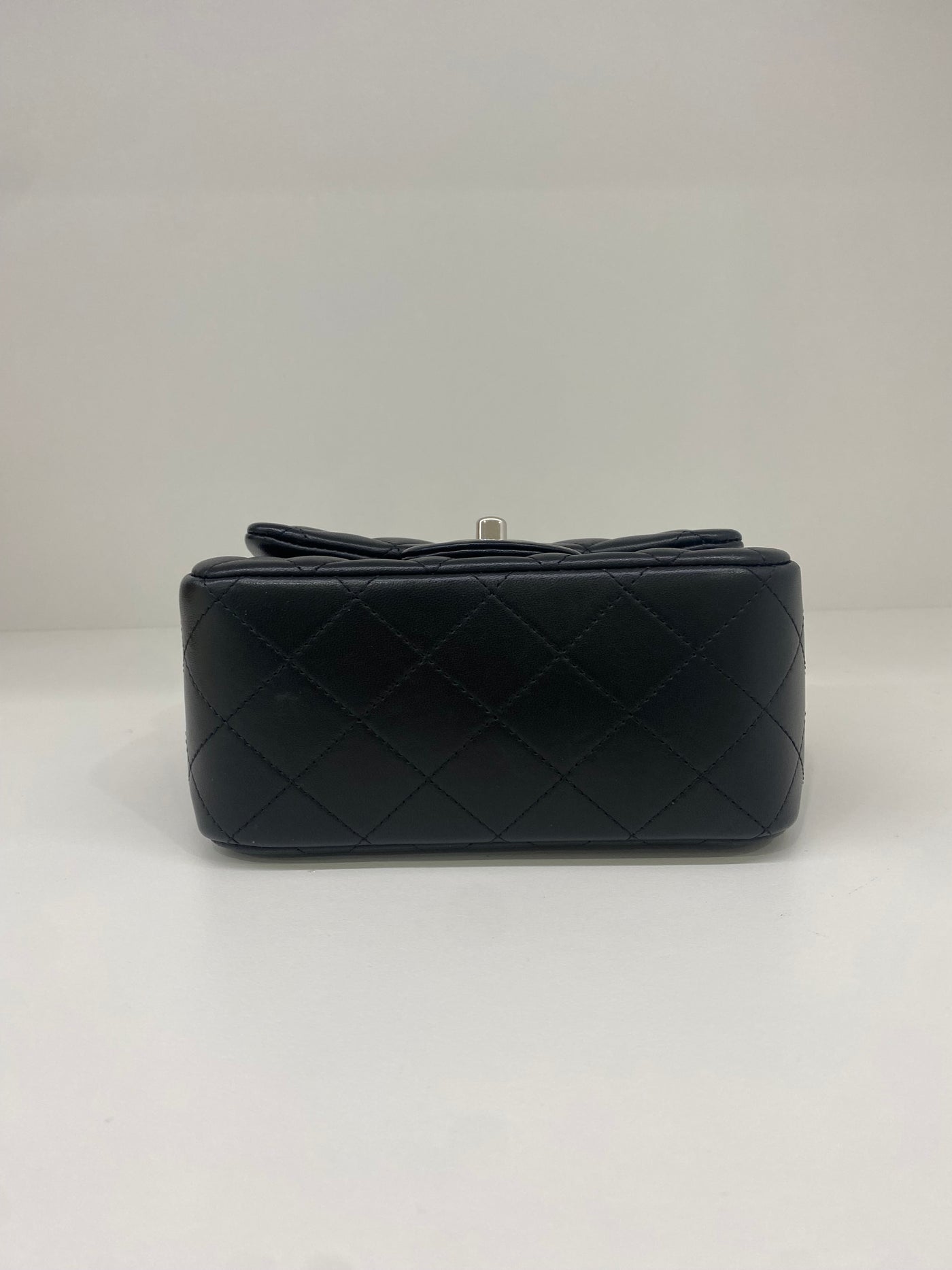 Chanel Mini Square Flap Black Lambskin SHW