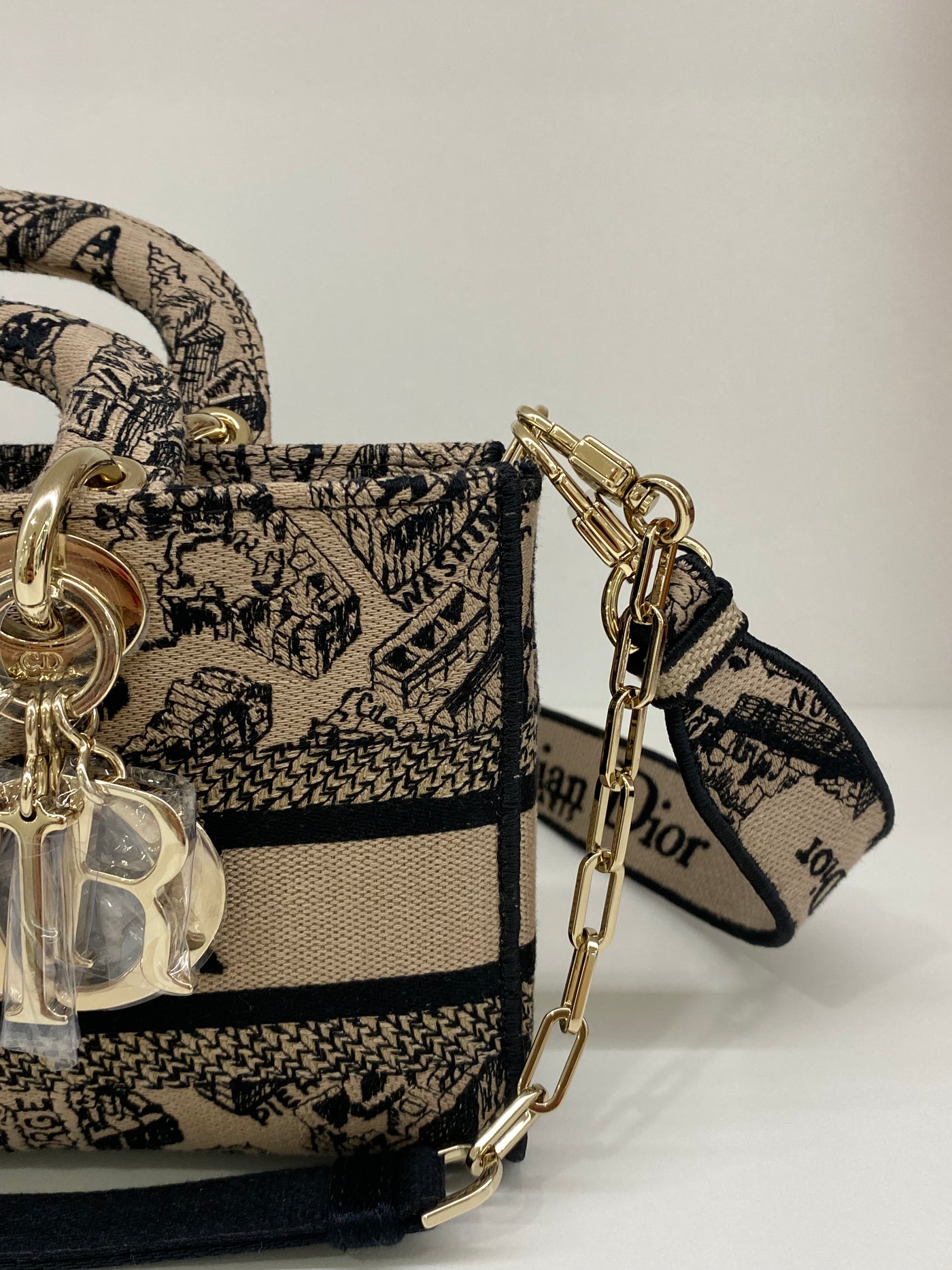Dior Lady Dior - mini rectangle beige & black