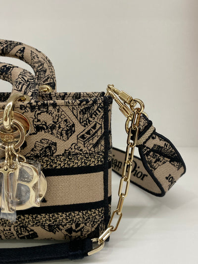 Dior Lady Dior - mini rectangle beige & black