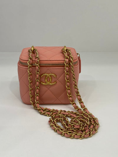 Chanel Mini Vanity Case Peach GHW