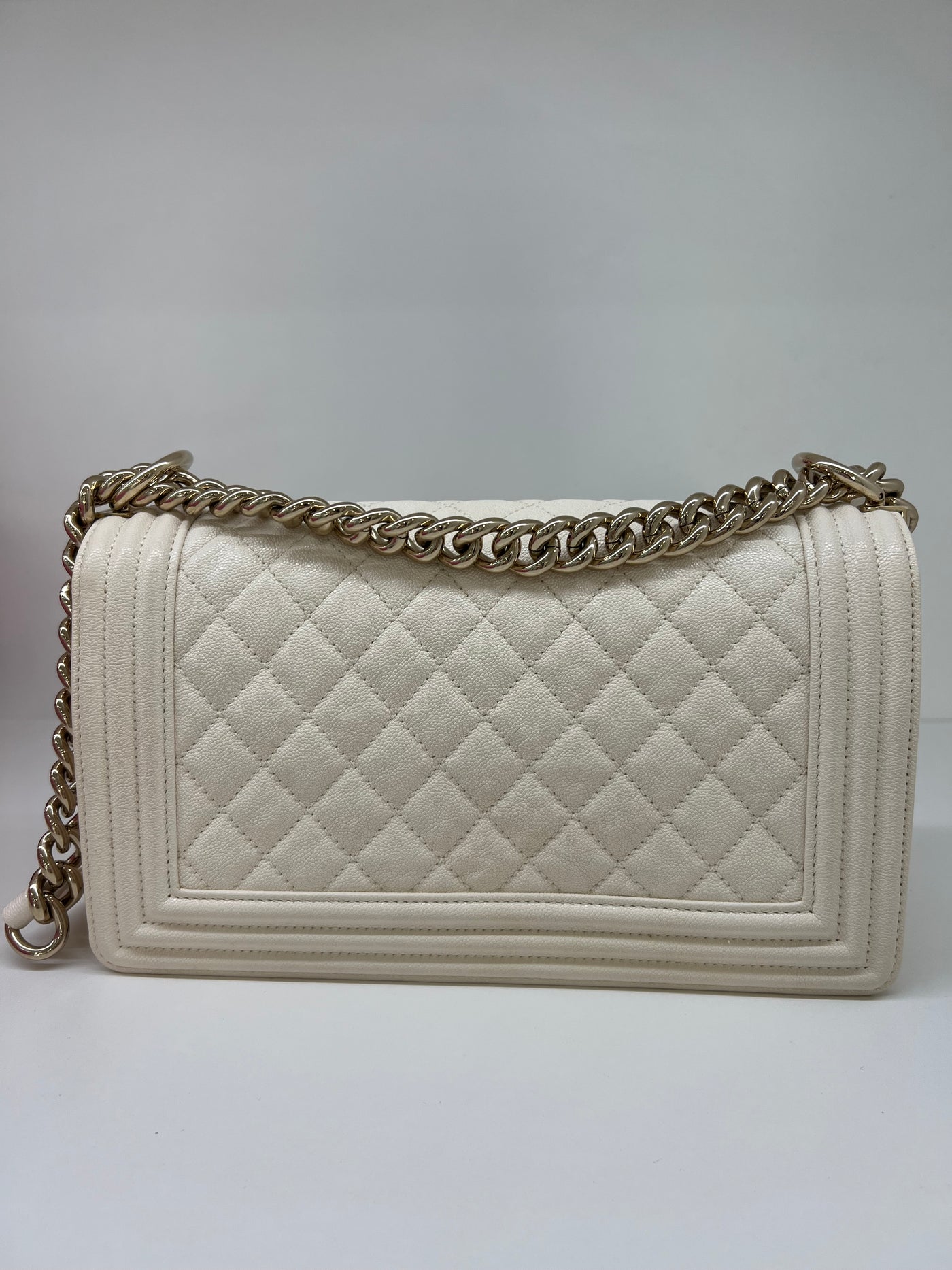 Chanel Boy Bag Medium White CGHW