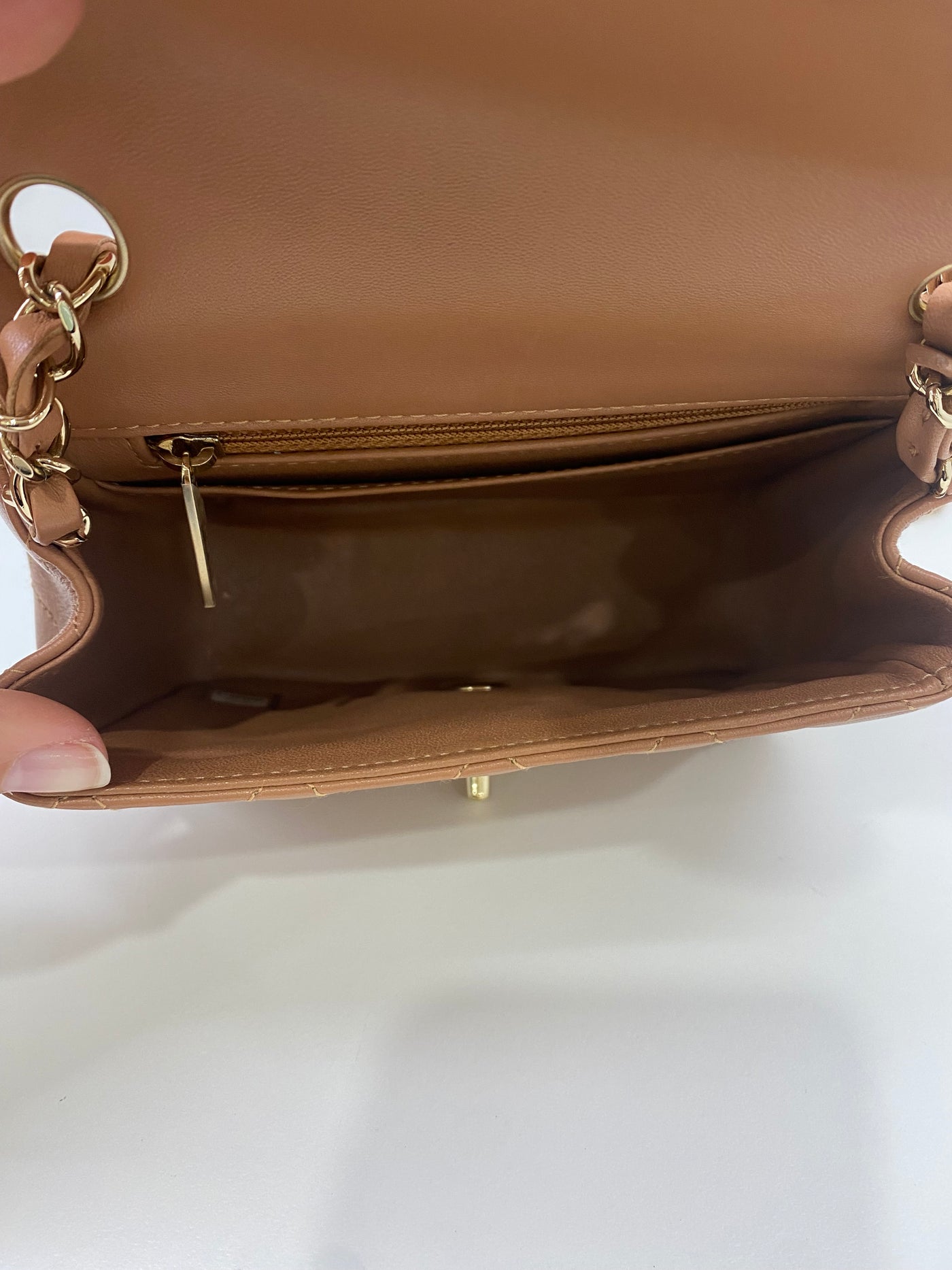 Chanel Mini Square Flap Brown Lambskin GHW