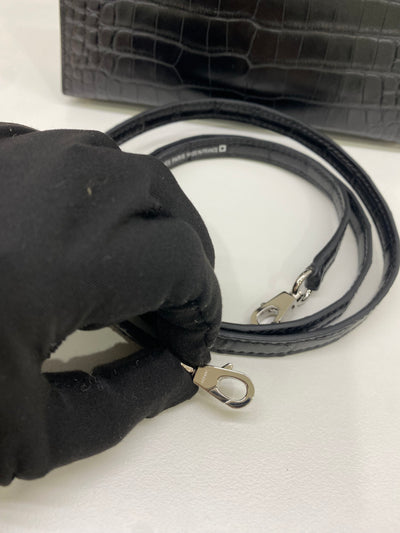 Hermes Mini Kelly Matte Mississippiensis Alligator Noir PHW