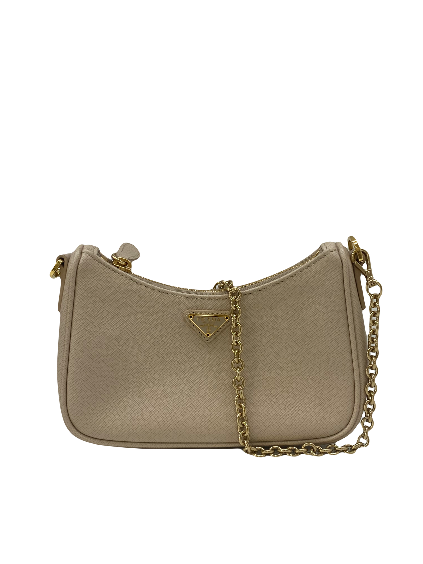 Prada Re-edition Mini Shoulder Bag Beige GHW