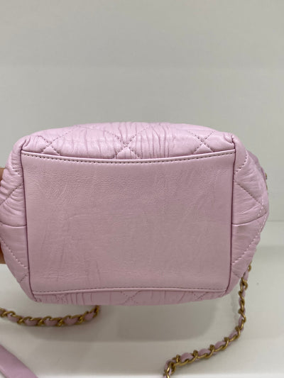Chanel Crumpled Lambskin Quilted Small Shoulder Bag - Pink