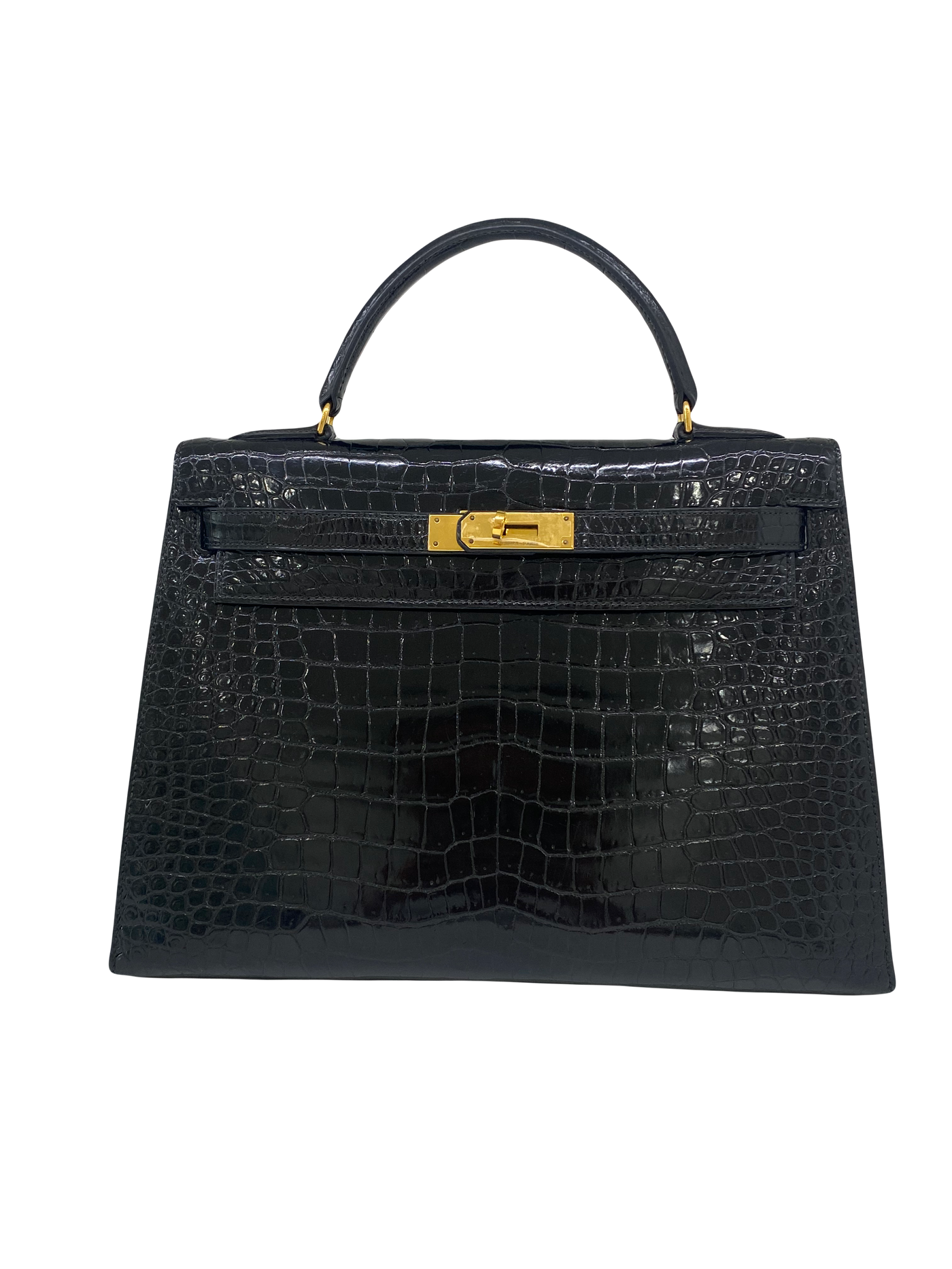 Hermes Kelly 32 Black Alligator GHW (1994)