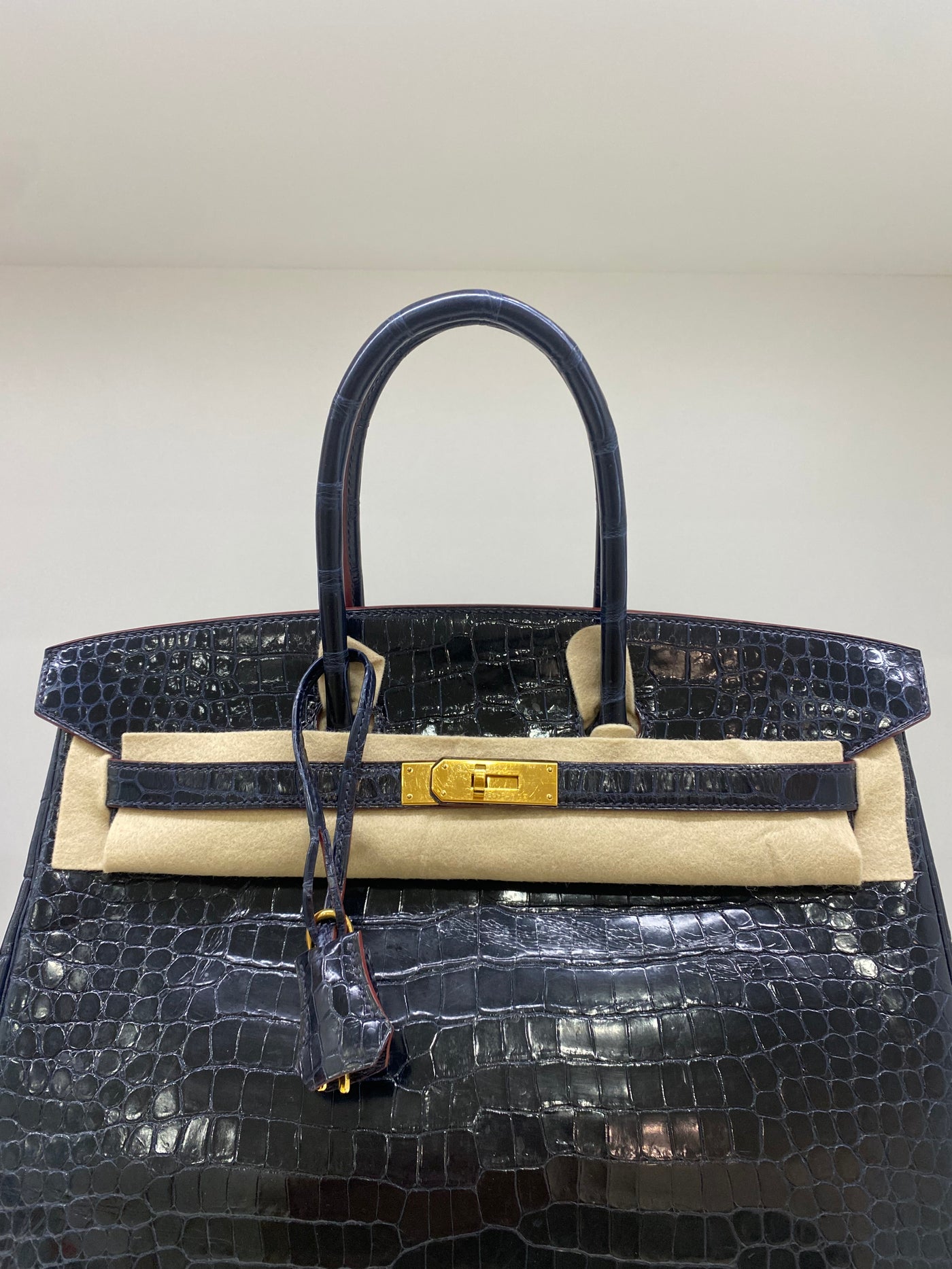 Hermes Birkin 35 Blue Marine Crocodile GHW