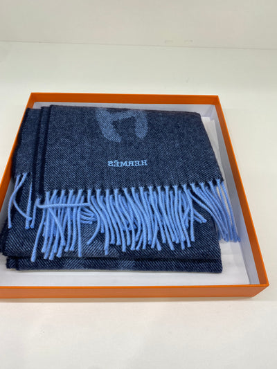 Hermes Cashmere Scarf Navy