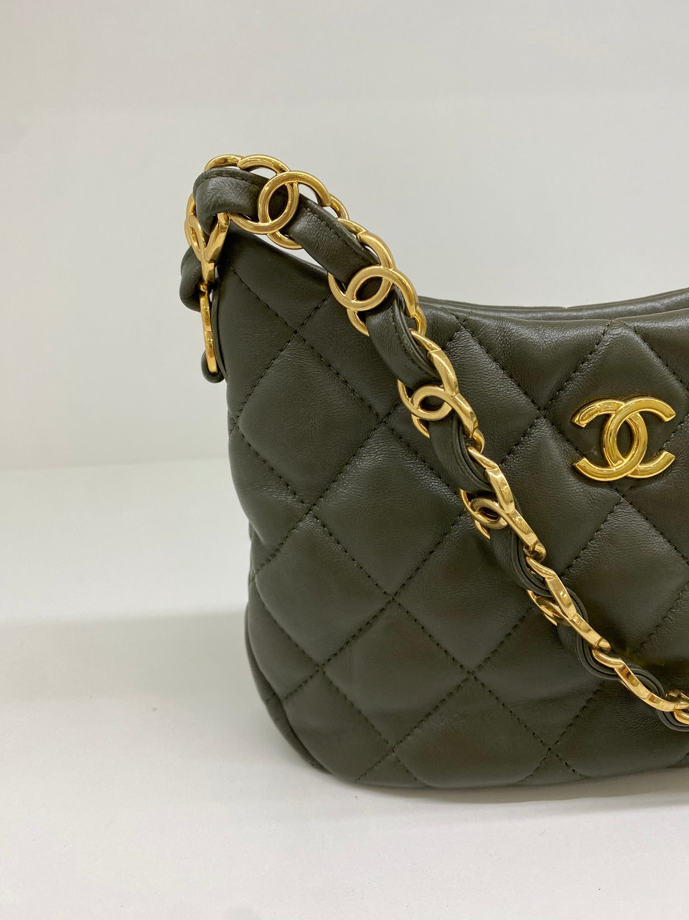 Chanel Hobo Olive Bag GHW