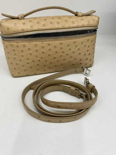 Loro Piana L19 Pouch Ostrich Beige SHW