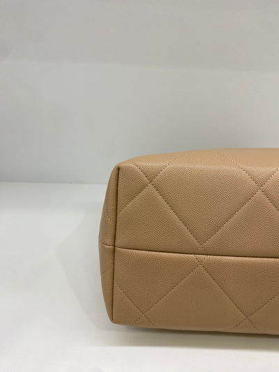Chanel Shoulder Bag Beige with Chain Detail