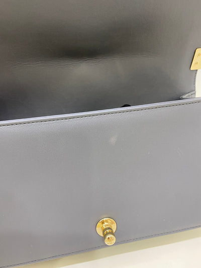 Chanel Boy Bag Chevron Grey Lambskin CGHW