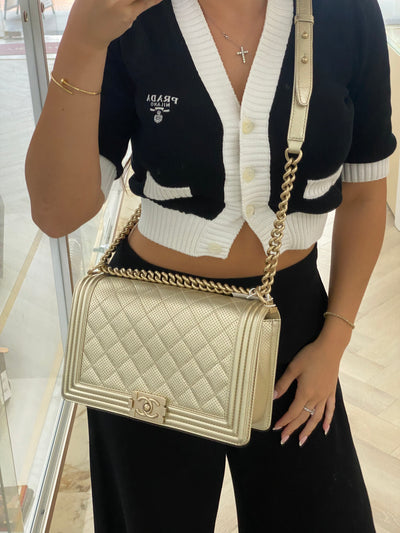 Chanel New Medium Boy Bag Gold