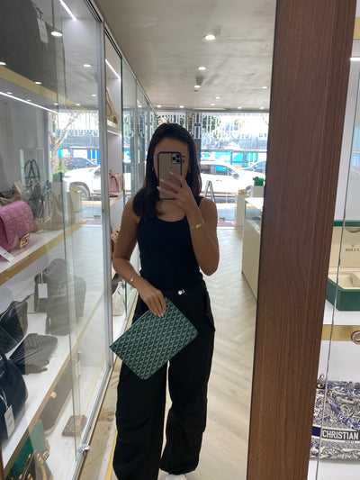 Goyard Clutch Green