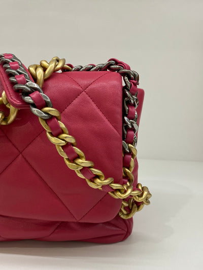 Chanel 19 Large (Medium) Fuchsia Pink GHW