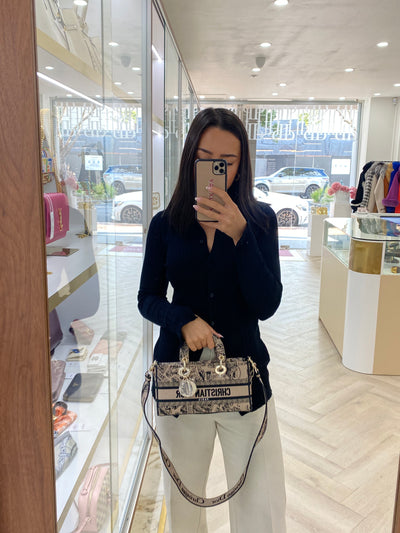 Dior Lady Dior - mini rectangle beige & black