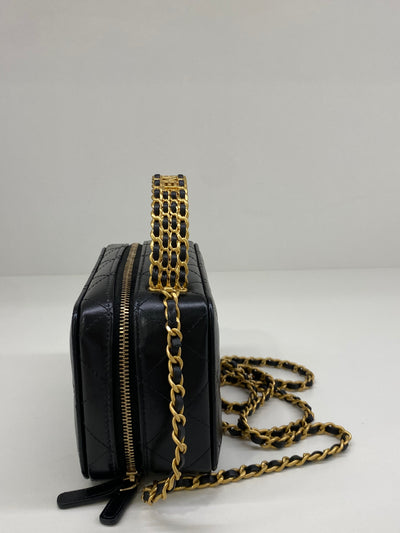 Chanel Vanity Top Handle Black Lambskin