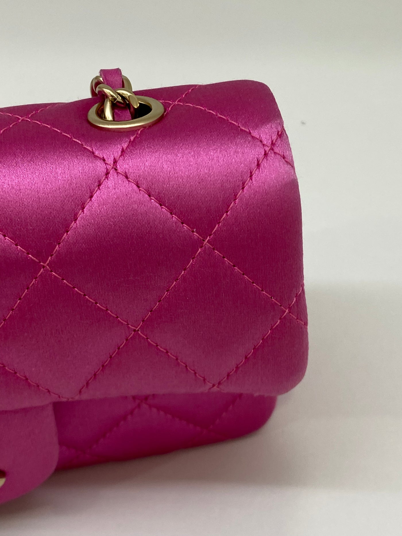 Chanel Satin Extra Mini Classic Flap - Pink Fushcia GHW - series 17