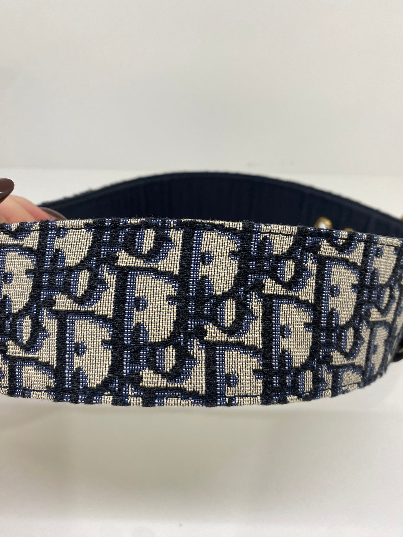 Christian Dior Belt Blue Oblique GHW