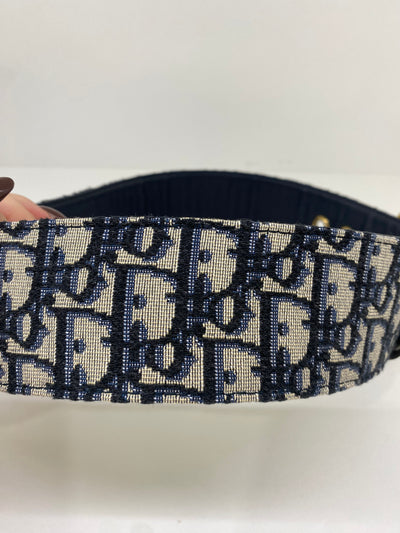Christian Dior Belt Blue Oblique GHW