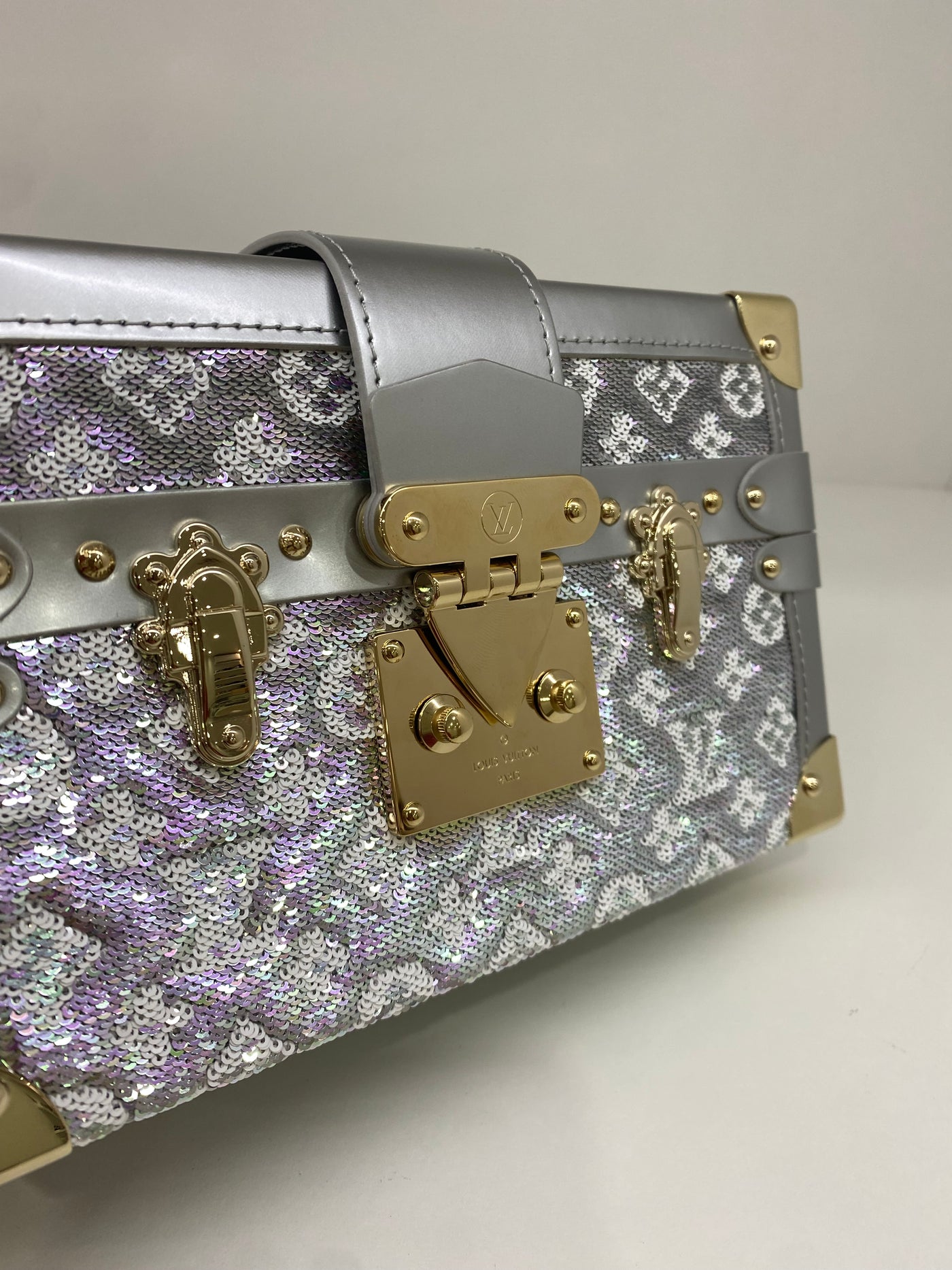 Louis Vuitton Petite Malle Silver & Purple Sequin *Limited Edition*