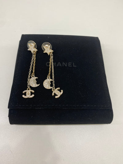 Chanel Diamante Moon and Star Earrings