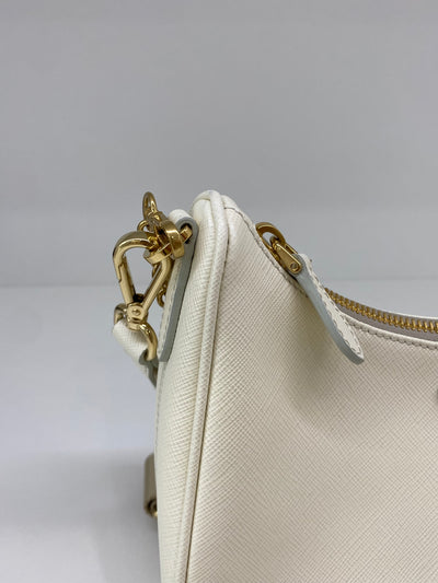 Prada Re-Edition Saffiano White GHW