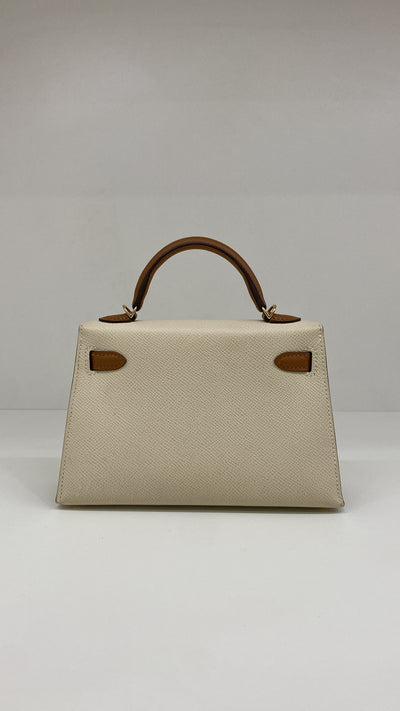 Hermes Mini Kelly Special Order Craie & Biscuit GHW