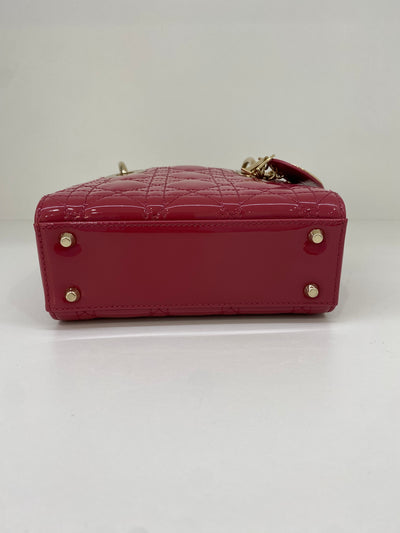 Christian Dior Lady Dior Small Rose Pink Patent