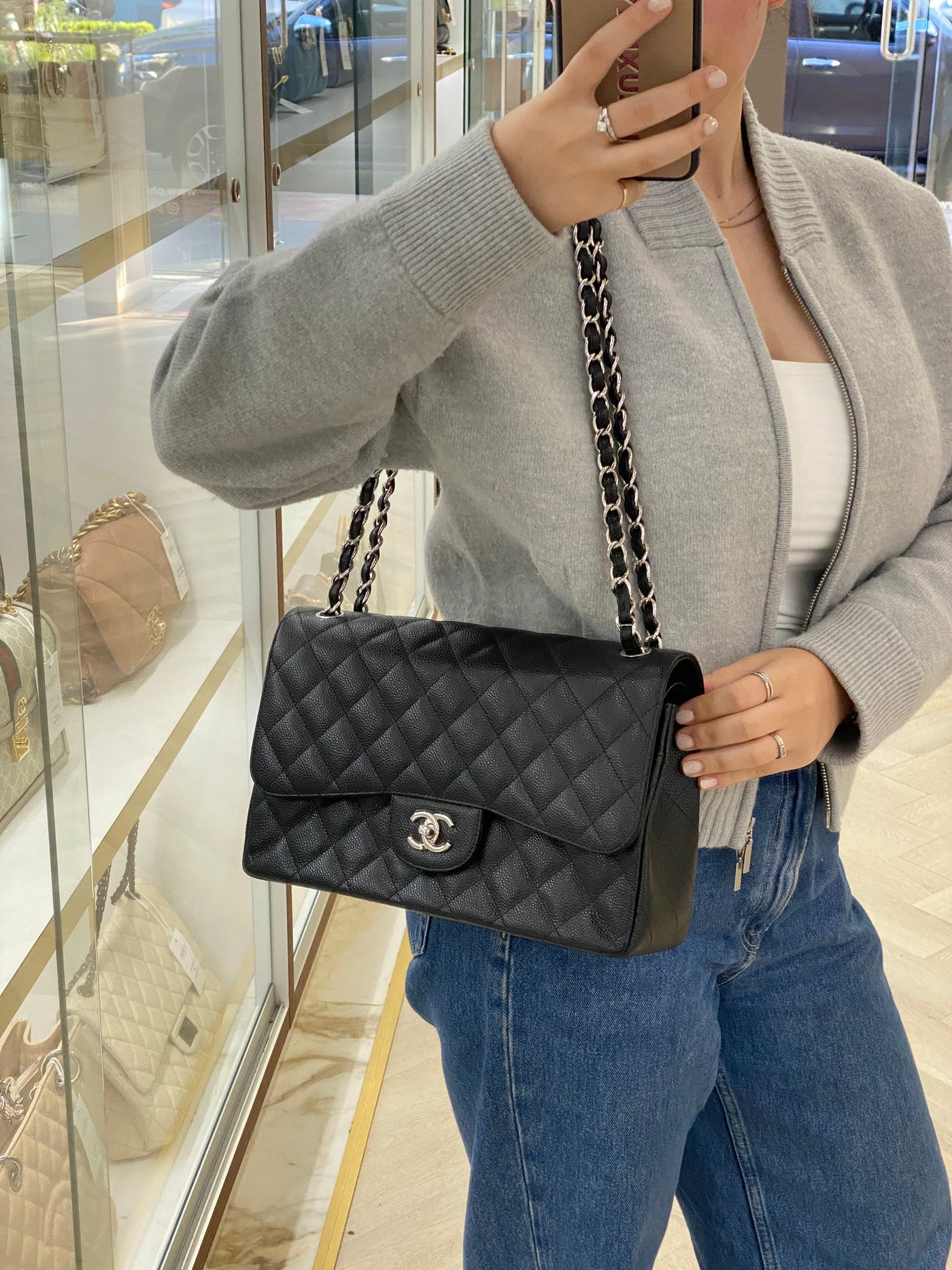 Chanel Classic Flap Jumbo Caviar SHW