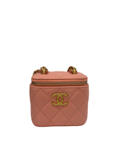 Chanel Mini Vanity Case Peach GHW