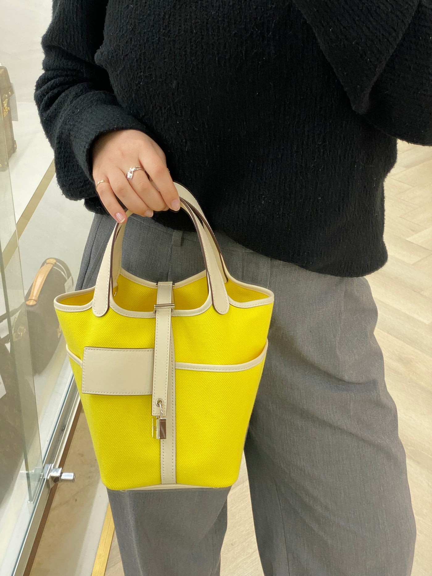 Hermes Picotin 18 Cargo Jaune Citron/Nata
