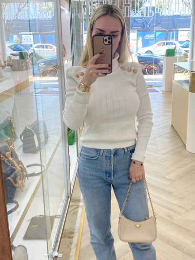 Prada Re-edition Mini Shoulder Bag Beige GHW