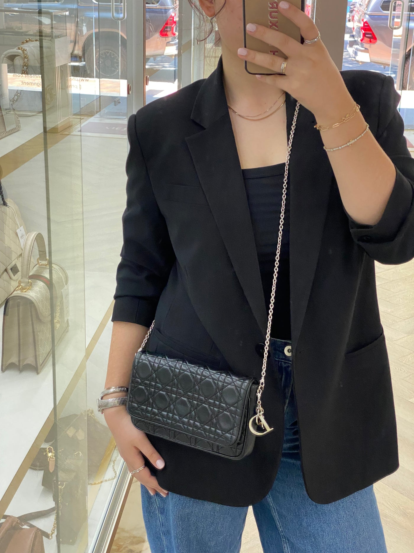 Dior Wallet On Chain Black SHW