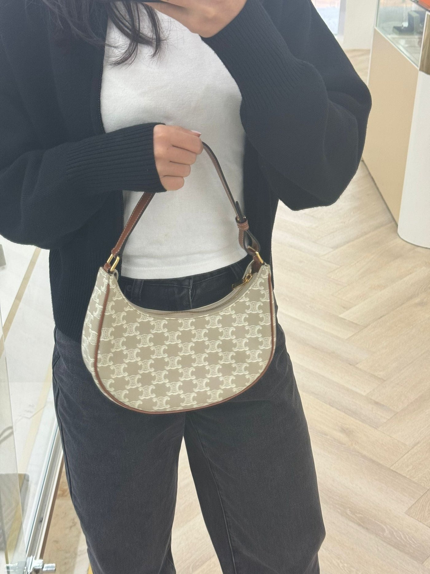 Celine Ava Bag Triomphe White