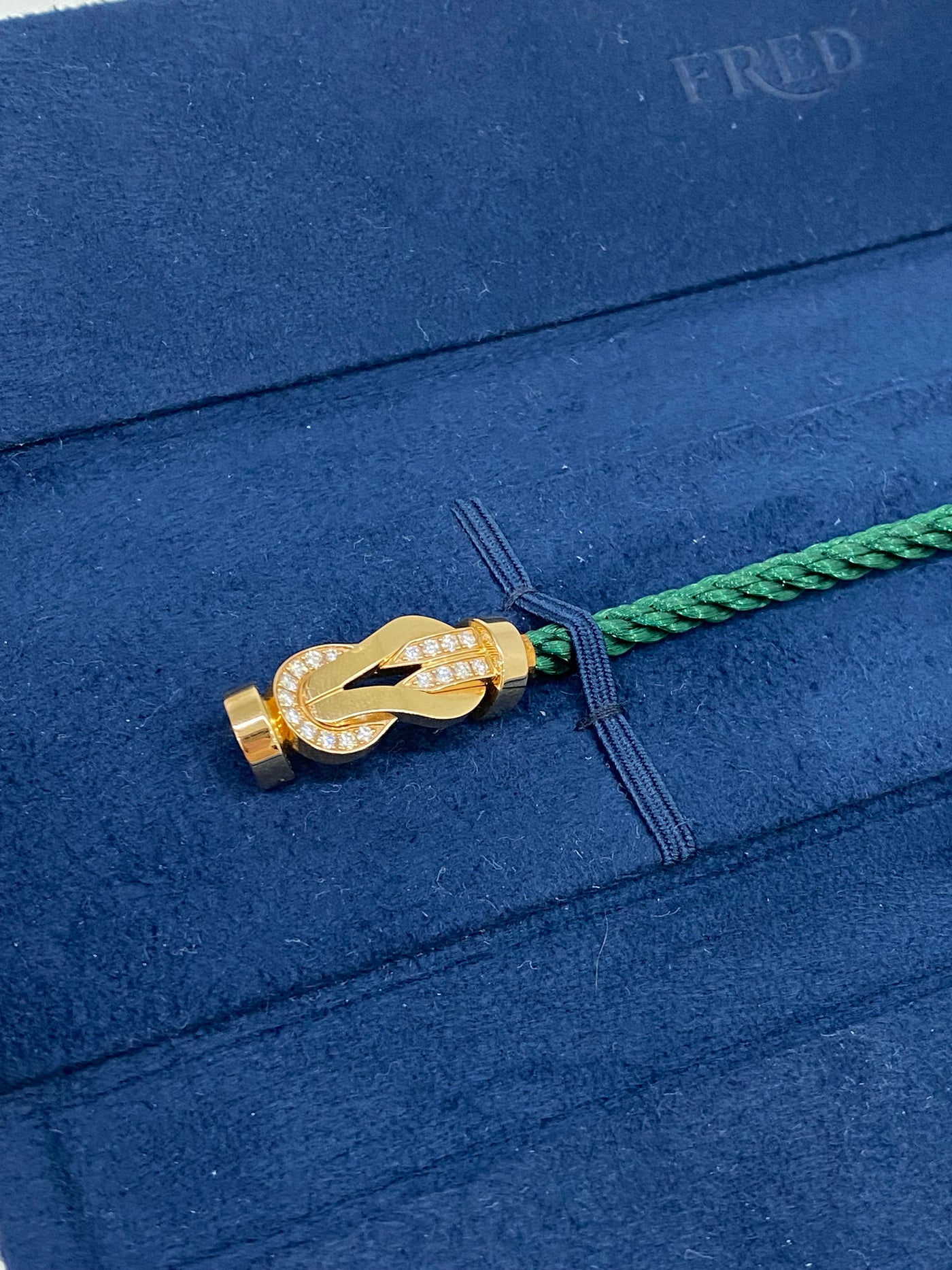 Fred Infinie Half Pave Diamond Bracelet Green RG