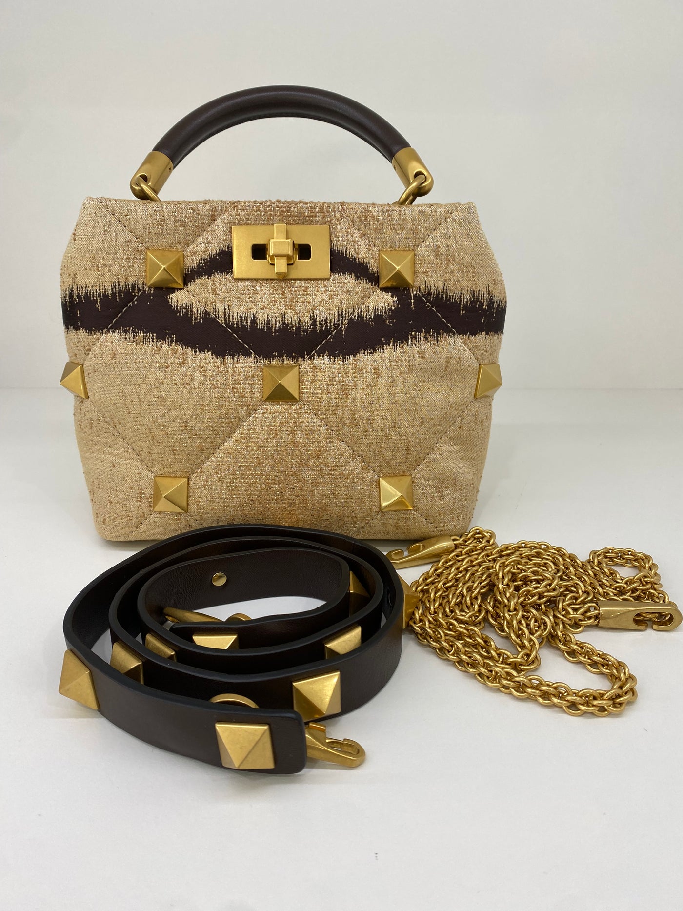 Valentino Roman Stud The Handle Small Canvas