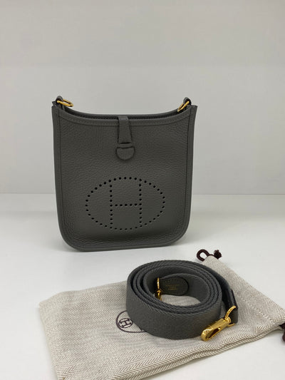 Hermes Mini Evelyn Gris Meyer GHW
