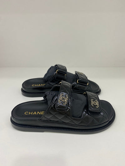 Copy of Chanel Dad Sandal Slide Black - Size 35