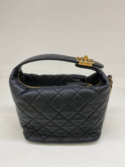 Chanel Hobo Quilted Black Bag GHW - microchipped