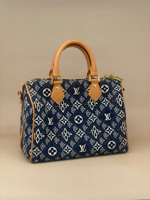 Louis Vuitton Speedy Bandouliere 25 Denim GHW