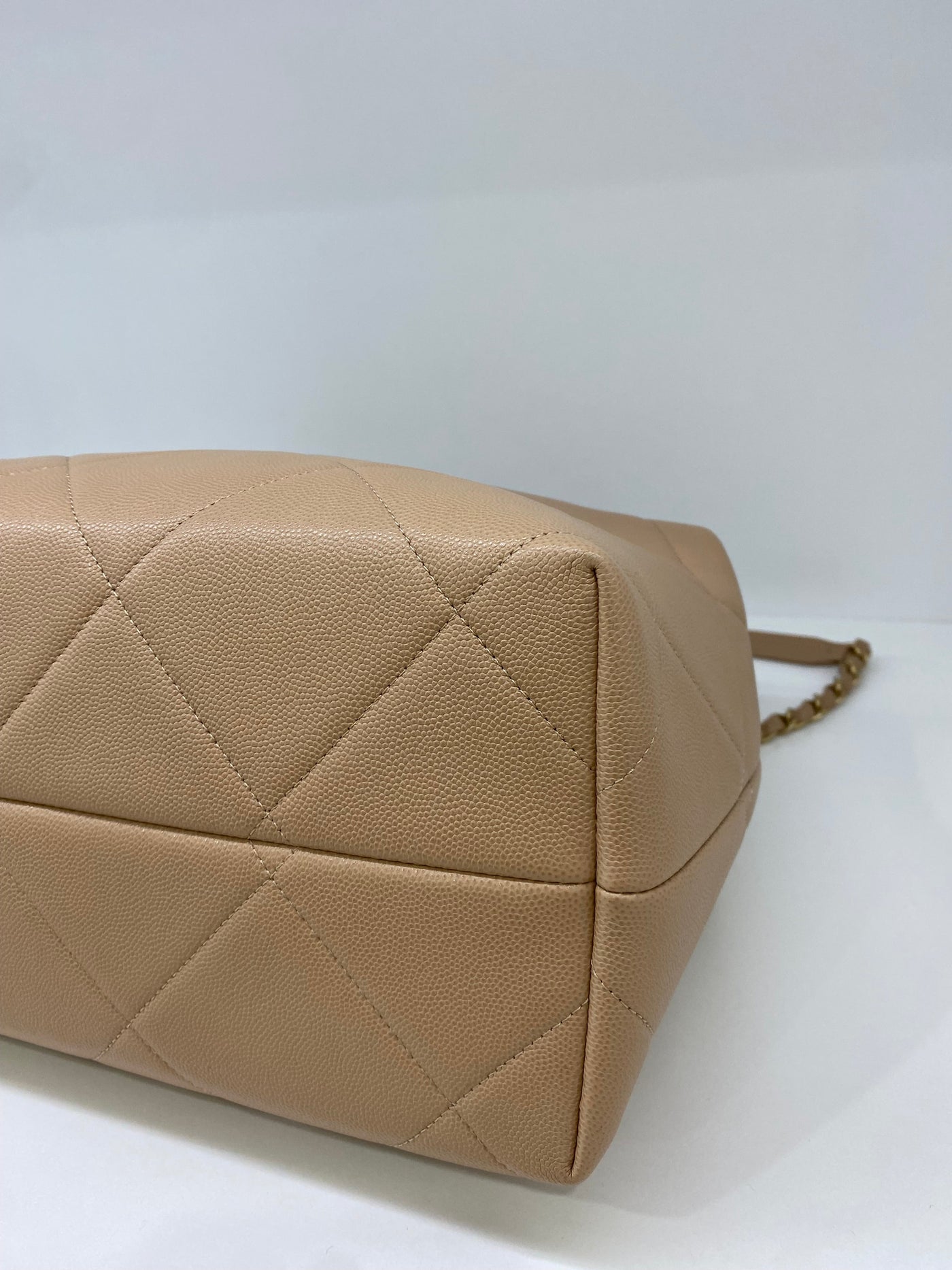 Chanel Shoulder Bag Beige with Chain Detail
