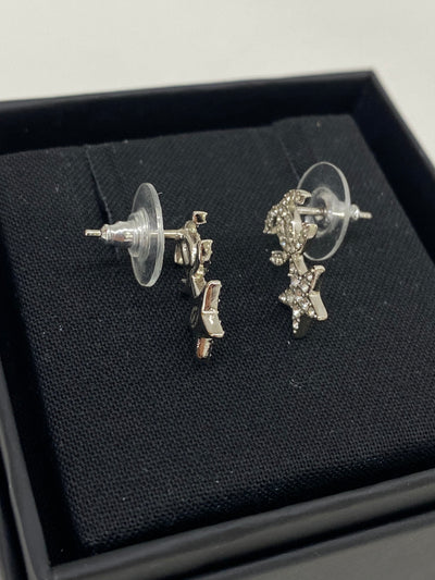 Chanel CC & Star Earrings Silver