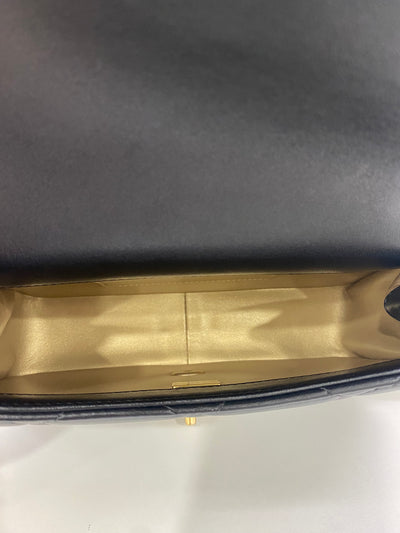Chanel Small Flap Lambskin Pearl Detail Black GHW (Adjustable Strap)