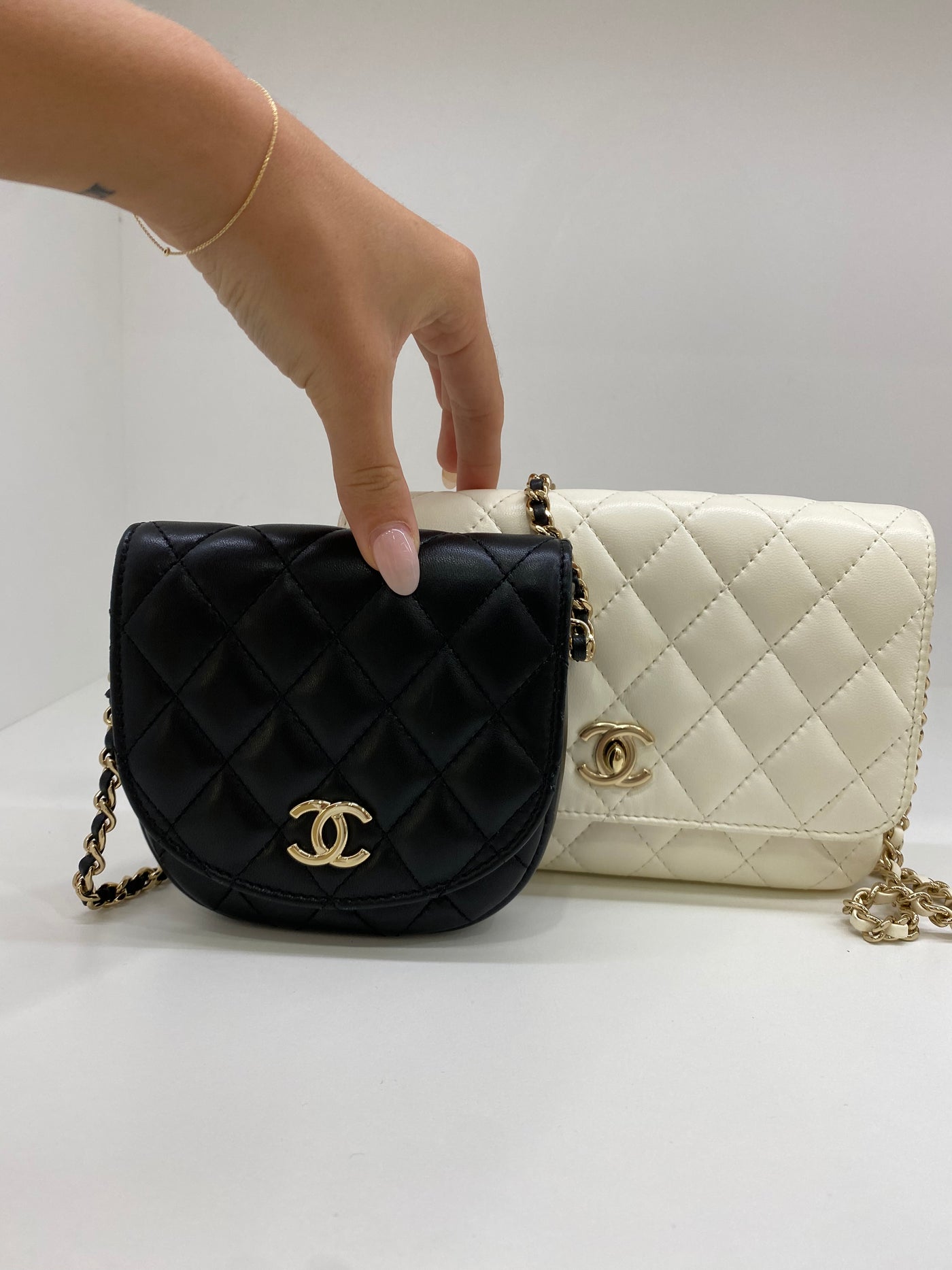 Chanel Double Crossbody bags - White & Black