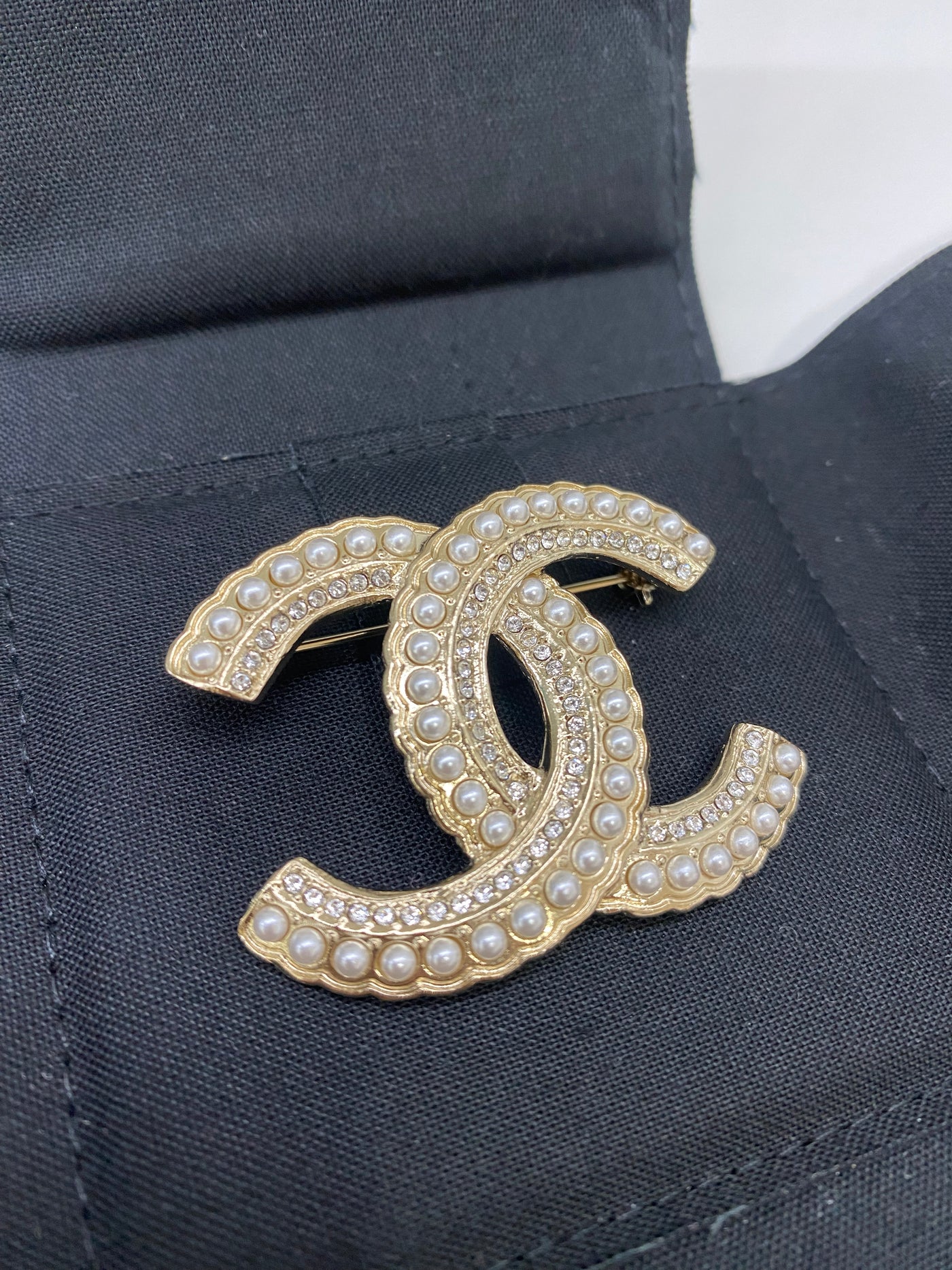 Chanel Pearl Crystal Brooch